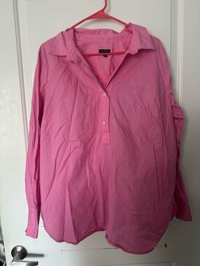 Talbots Bright Pink Button-Up Shirt